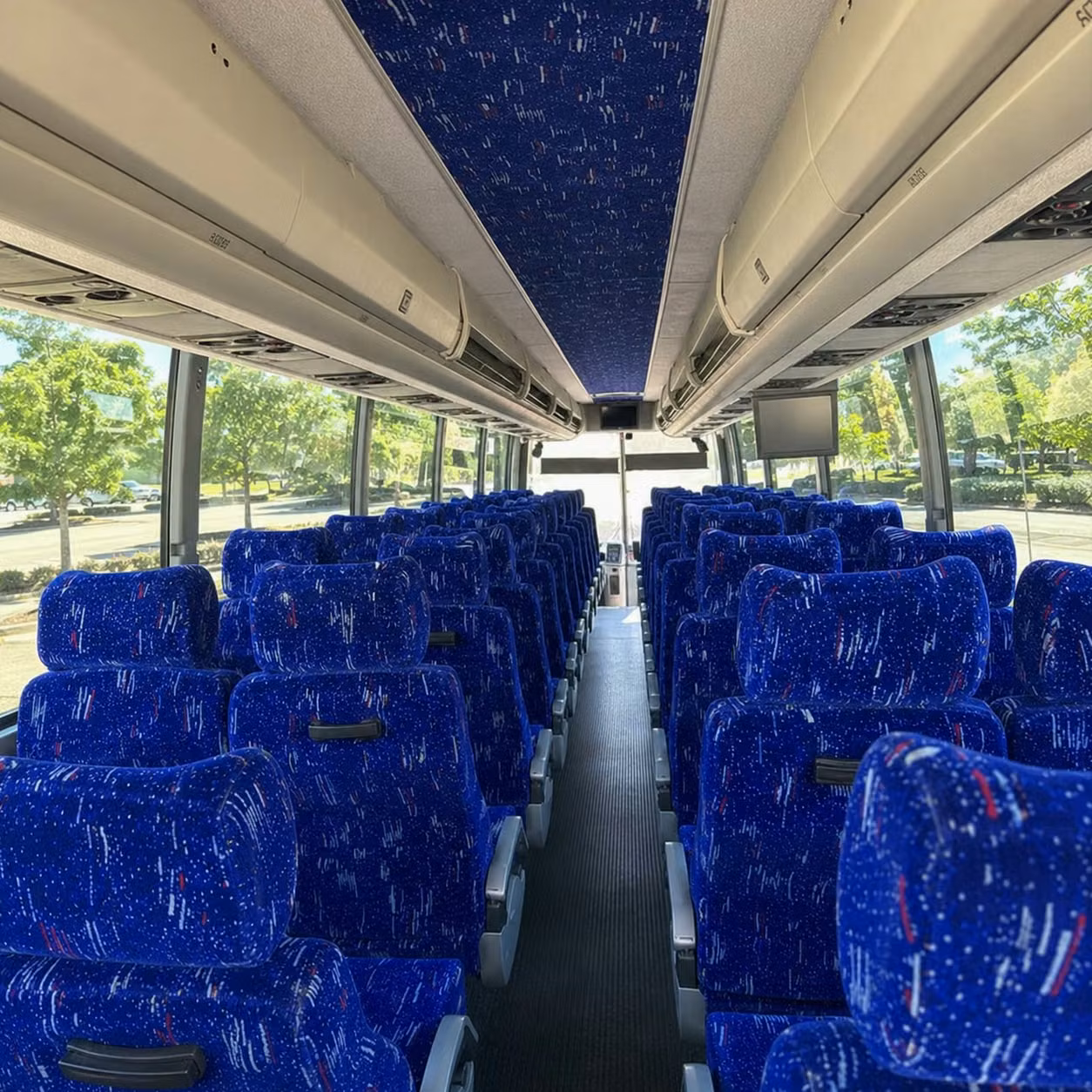 56 passenger charter bus interior
